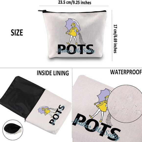 POTS Awareness Gift POTS Makes Me Salty Makeup Bag POTS Syndrome Fighter Warrior - Picture 3 of 7